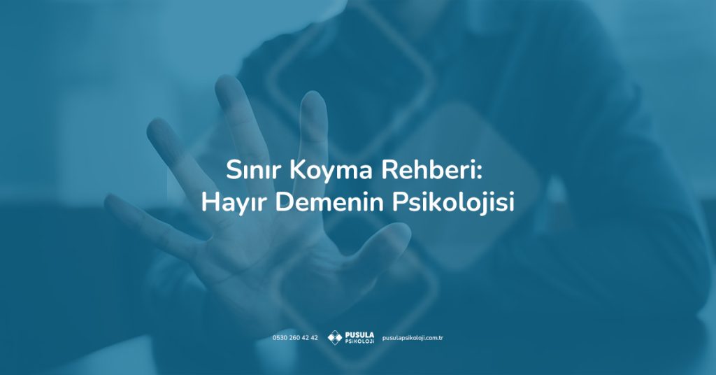 Dur işareti yapacak şekilde elini öne uzatarak kişisel sınır koymayı ve hayır demeyi temsil eden kişi